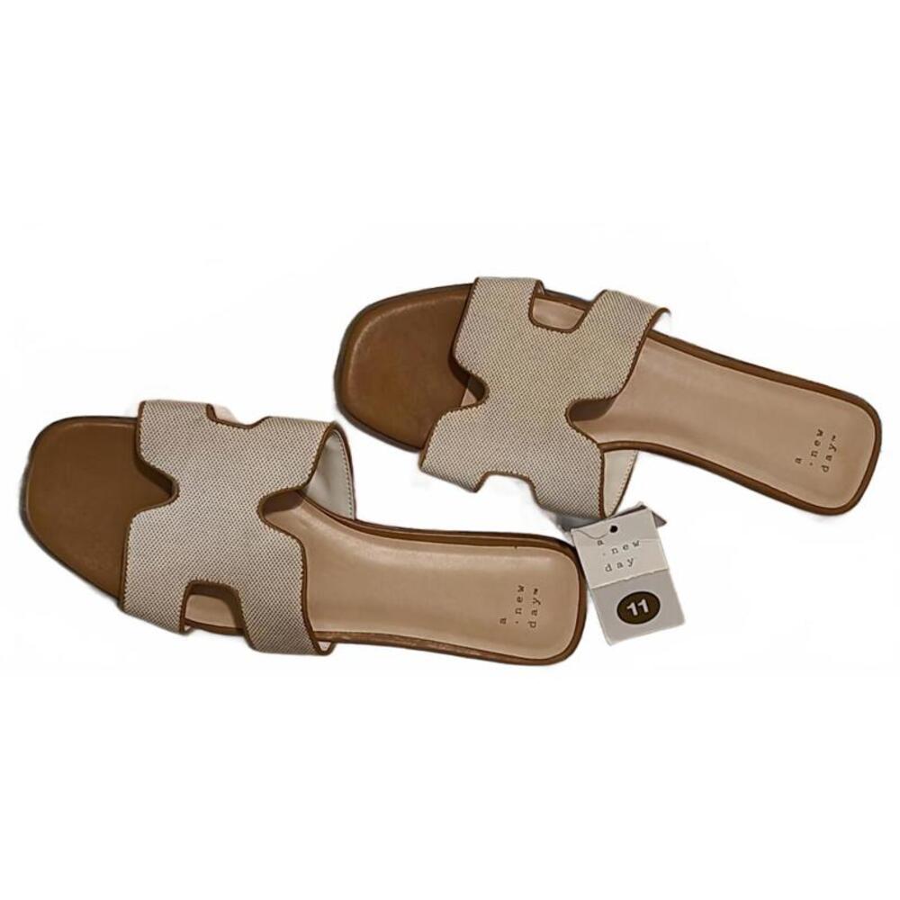 a new day Women's Khaki Nina Sandals Flat Fashion Shoes Size 11